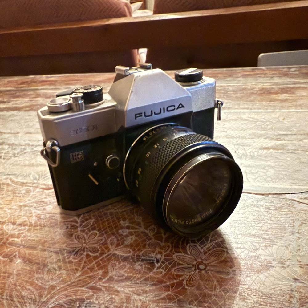 Fujifilm Silver and Black Film Camera with 3 fresh new films